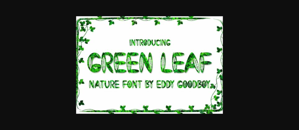 Green Leaf Font Poster 3