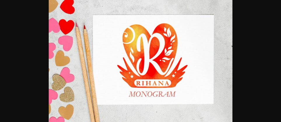 Rihana Monogram Font Poster 3