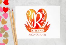 Rihana Monogram Font Poster 1