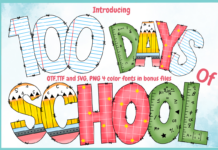 100 Days of School Font Poster 1