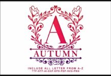 Autumn Monogram Font Poster 1