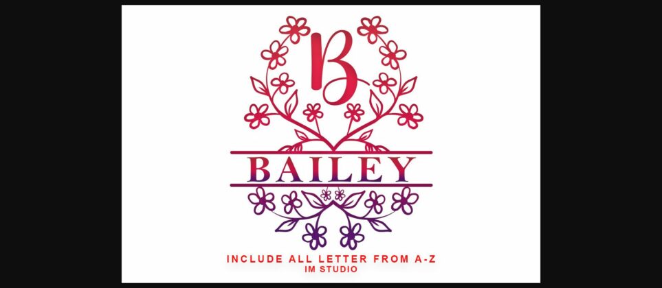 Bailey Monogram Font Poster 3