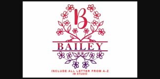 Bailey Monogram Font Poster 1