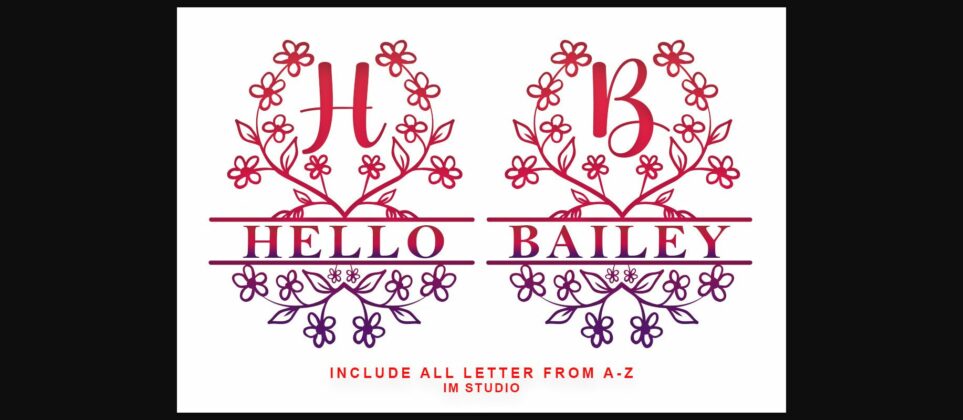 Bailey Monogram Font Poster 4