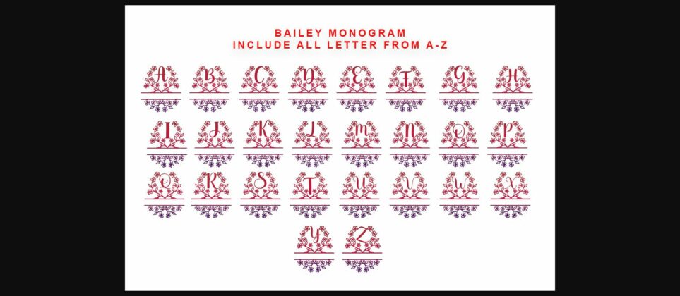 Bailey Monogram Font Poster 6