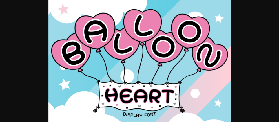 Balloon Heart Font Poster 3