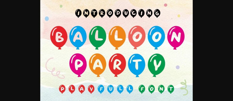Balloon Party Font Poster 3