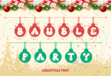 Bauble Party Font Poster 1
