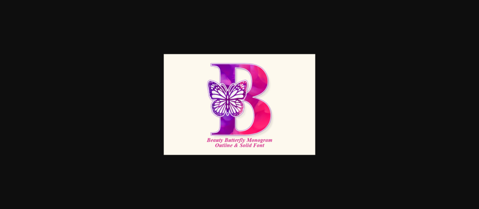 Beauty Butterfly Monogram Font Poster 3
