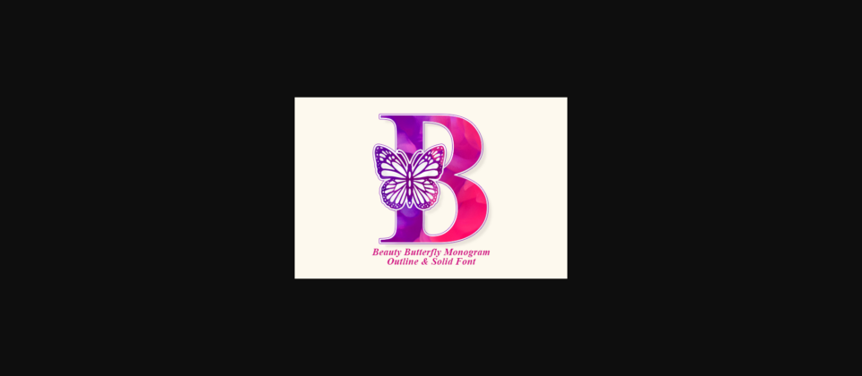 Beauty Butterfly Monogram Font Poster 1