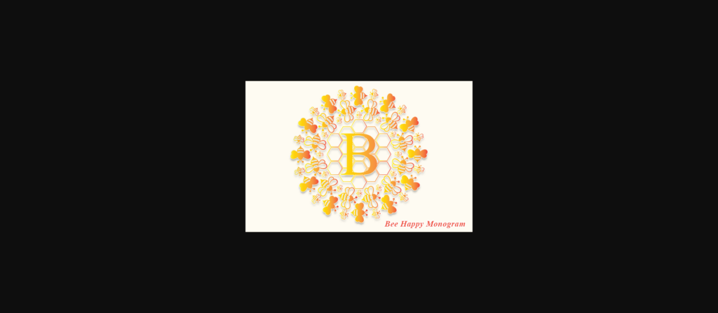 Bee Happy Monogram Font Poster 3