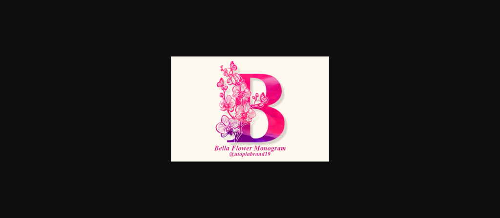 Bella Flower Monogram Font Poster 3