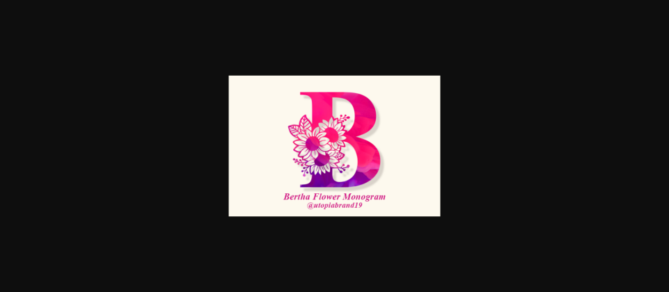 Bertha Flower Monogram Font Poster 3