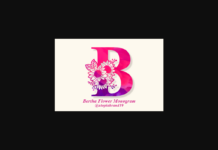 Bertha Flower Monogram Font Poster 1