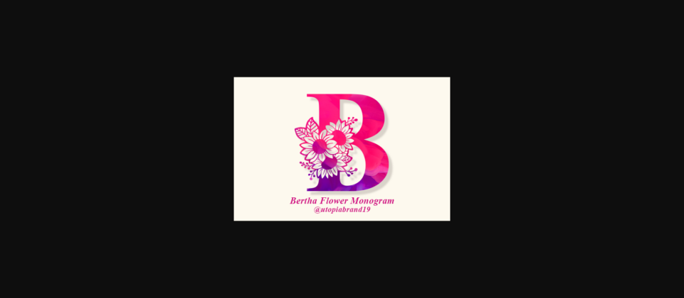 Bertha Flower Monogram Font Poster 1