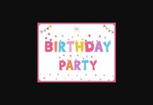 Birthday Party Font Poster 1