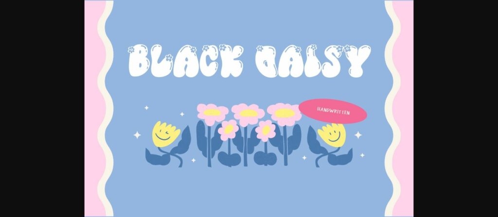 Black Daisy Font Poster 1