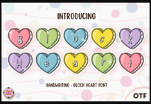 Block Heart Font Poster 1