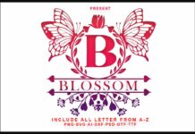 Blossom Monogram Font Poster 1