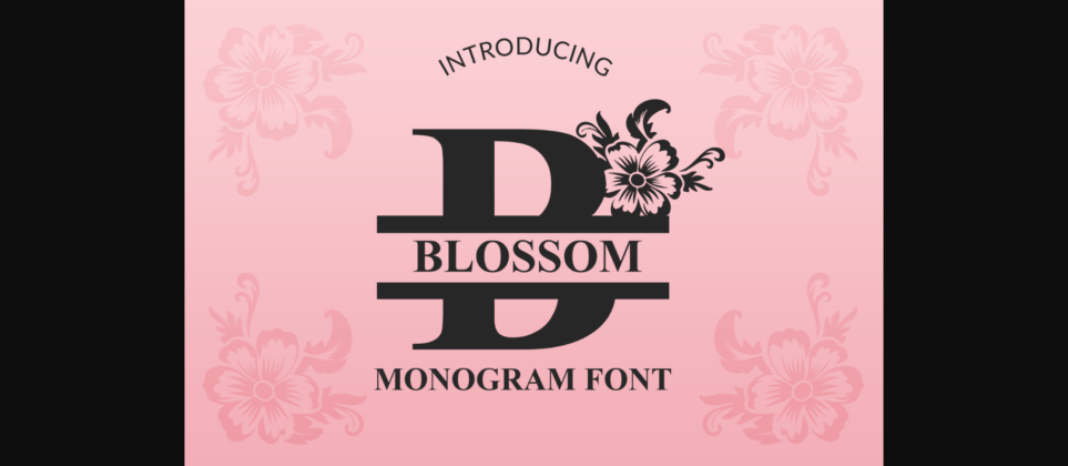 Blossom Monogram Font Poster 3