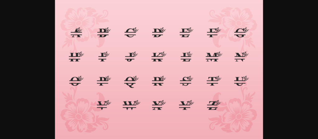 Blossom Monogram Font Poster 4