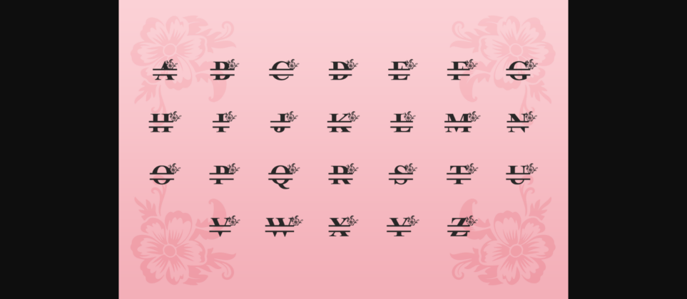 Blossom Monogram Font Poster 2