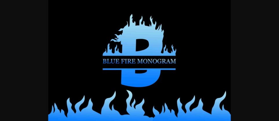 Blue Fire Monogram Font Poster 3