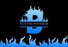 Blue Fire Monogram Font Poster 1