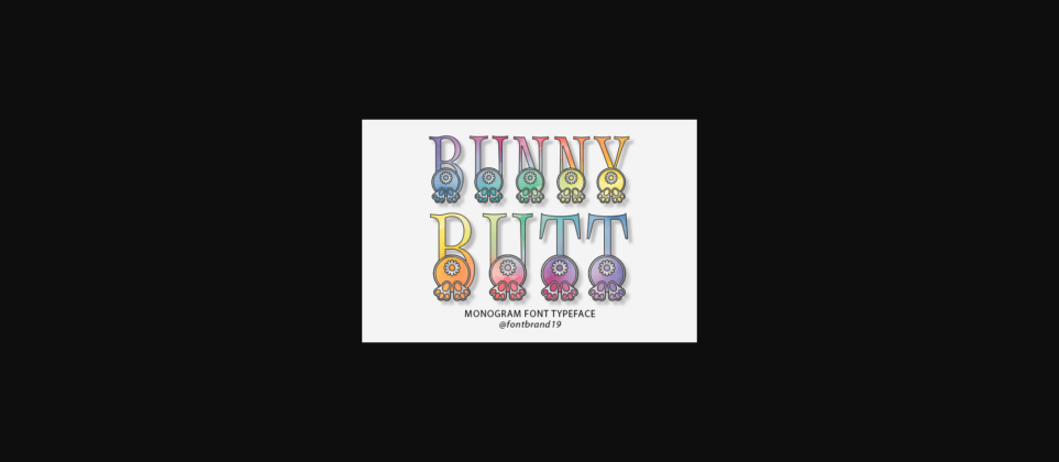 Bunny Butt Monogram Font Poster 3
