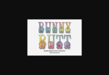Bunny Butt Monogram Font Poster 1