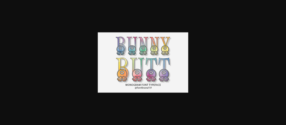 Bunny Butt Monogram Font Poster 1