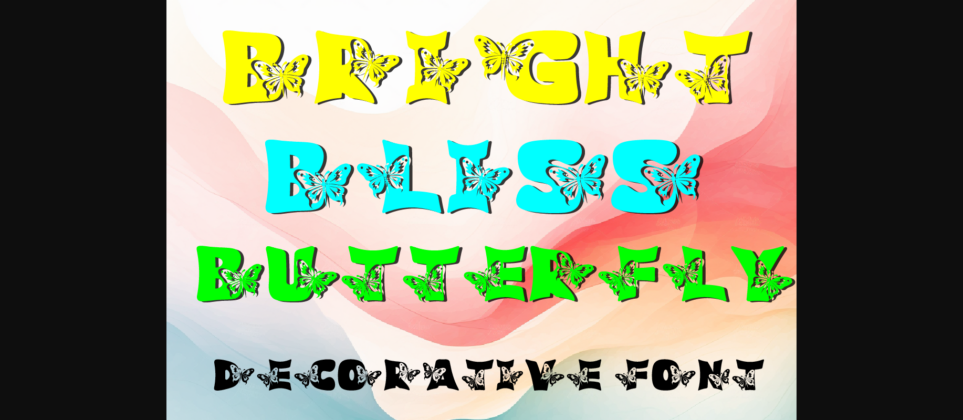 Butterfly Bright Bliss Font Poster 1