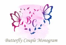 Butterfly Couple Monogram Font Poster 1