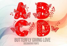 Butterfly Giving Love Font Poster 1