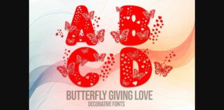 Butterfly Giving Love Font Poster 1