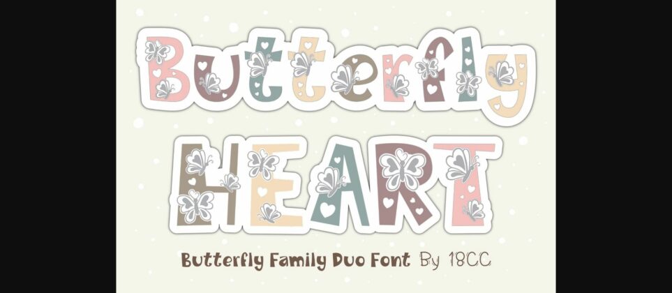 Butterfly Heart Font Poster 3