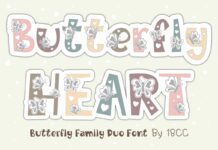 Butterfly Heart Font Poster 1