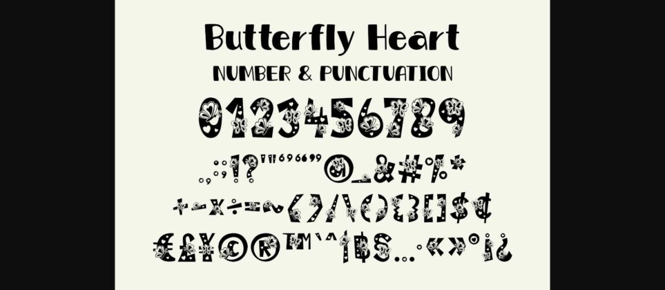 Butterfly Heart Font Poster 8