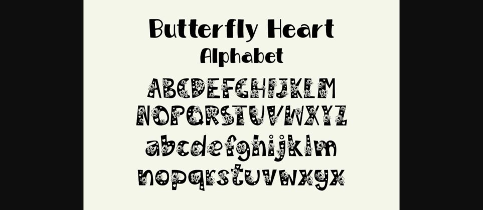 Butterfly Heart Font Poster 7