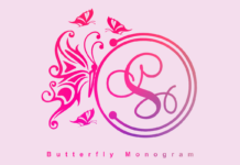 Butterfly Monogram Font Poster 1