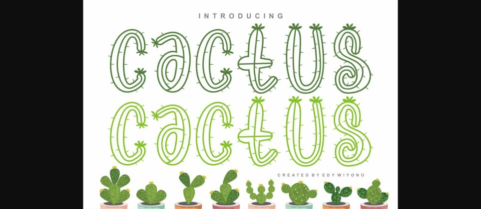 Cactus Plants Font Poster 3