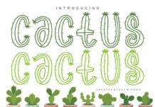 Cactus Plants Font Poster 1