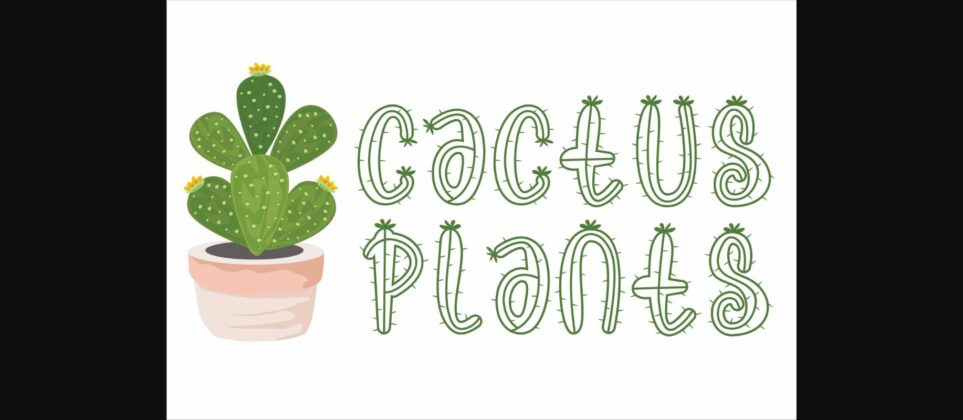 Cactus Plants Font Poster 4