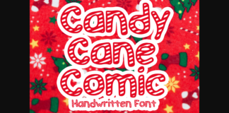 Candy Cane Comic Font Poster 1
