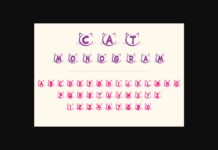 Cat Monogram Font Poster 1