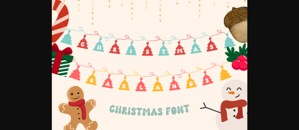 Christmas Garlands Font Poster 3