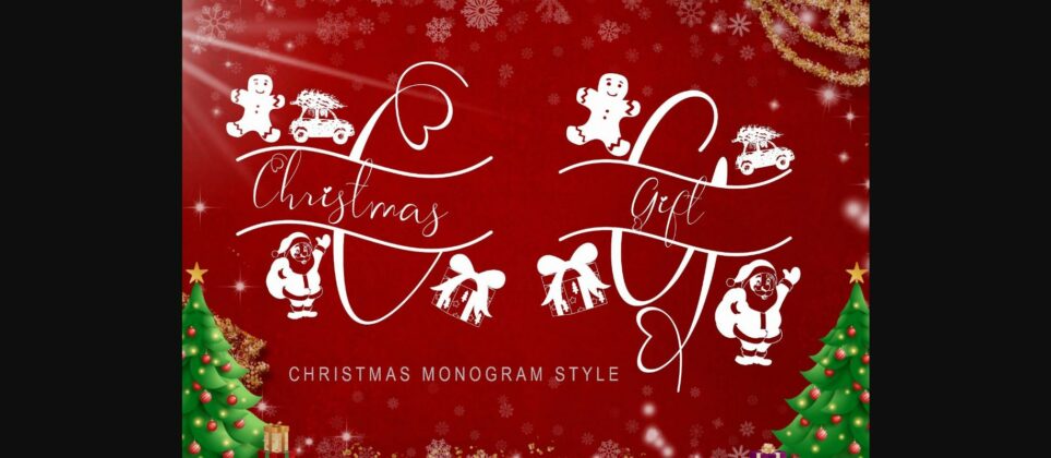 Christmas Gift Monogram Font Poster 3