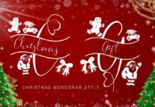 Christmas Gift Monogram Font Poster 1