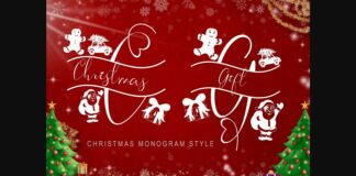 Christmas Gift Monogram Font Poster 1