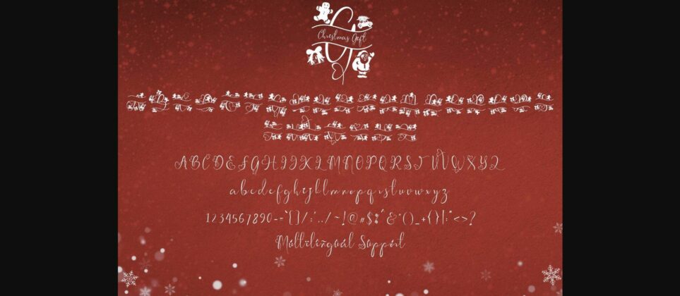Christmas Gift Monogram Font Poster 7